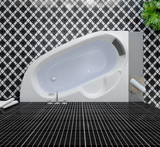 Акриловая ванна Lavinia Boho Bell Pro 150*100 (левая; с силиконовым подголовником)