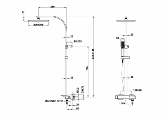 Душевая система со смесителем Teka Formentera 622980200