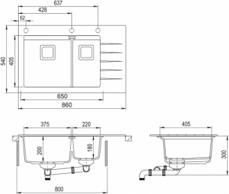 Мойка AquaSanita  Delicia Plus GQD 150 W 202 AW alumetallic