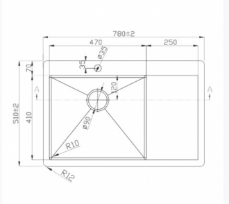 Кухонная мойка врезная MELANA D7851H-L Profline Сатин 3,0/200 левая
