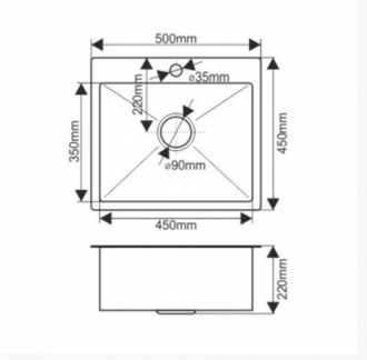 Кухонная мойка врезная MELANA H5045 Profline Сатин 3,0/200 с коландером