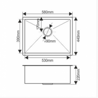 Кухонная мойка врезная MELANA H5844 Profline Сатин 3,0/200
