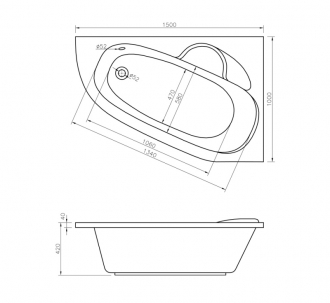 Акриловая ванна Lavinia Boho Bell Pro 150*100 (левая)