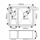 Кухонная мойка врезная MELANA H57544 Profline Сатин 3,0/200  с коландером