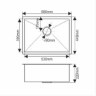 Кухонная мойка врезная MELANA H5844 Profline Сатин 3,0/200