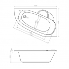 Акриловая ванна Lavinia Boho Bell Pro 150*100 (левая; с силиконовым подголовником)